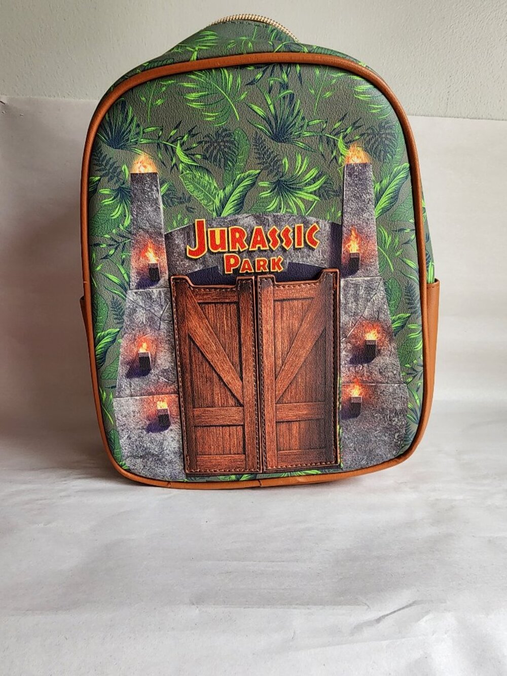 Universal Studios Jurassic Park Mini Backpack T-Rex Gate Doors Dinosaur Bag